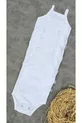 Body bébé blanc en coton à bretelles à bouton-pression, avec 5 bretelles en corde