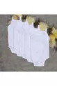 Body bébé blanc en coton à bretelles à bouton-pression, avec 5 bretelles en corde
