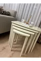 Concept Başaran Table d'appoint gigogne 4 pièces en MDF peint de qualité supérieure, crème