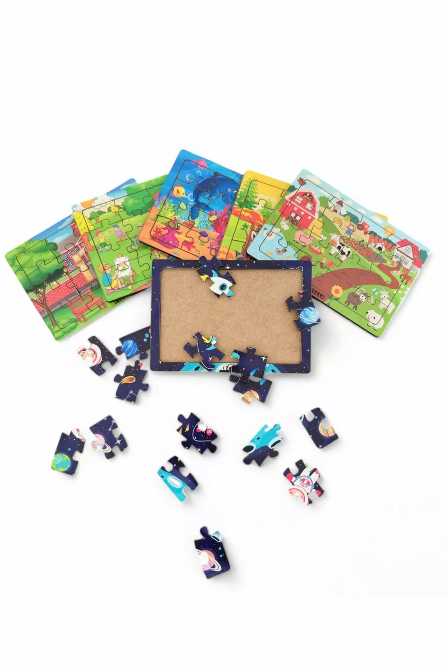 6 Pièces  Ensembles Puzzle Éducatif et Pédagogique en Bois pour Enfants Montessori & Jouet Puzzle pour Bébés et Enfants