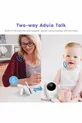 Moniteur pour bébé avec écran CT-LCD et vision nocturne - Caméra de surveillance pour bébé sans fil avec contrôle de la température de la chambre