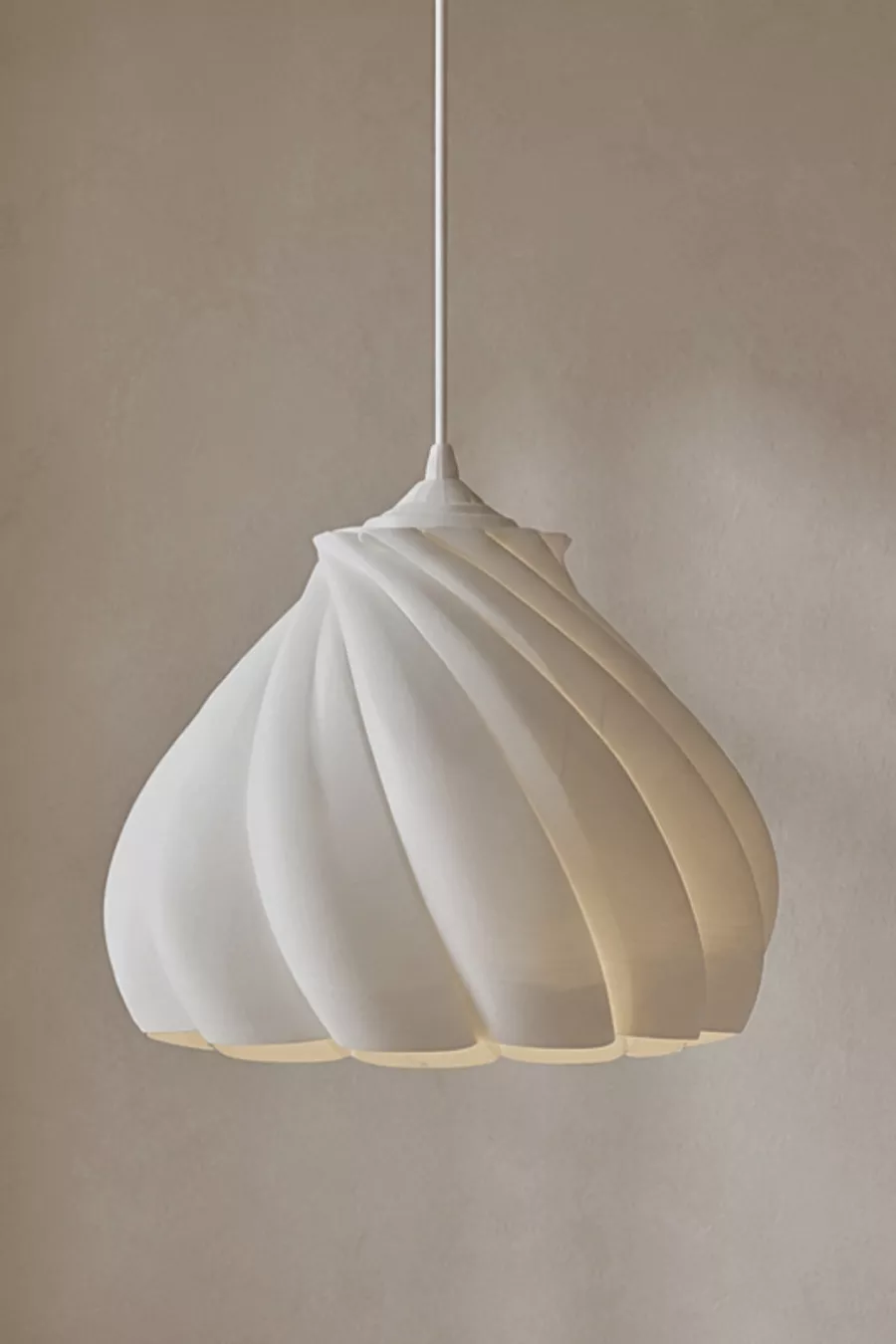 Suspension Simple Blanche Citrouille, Cuisine Style Campagne Moderne, Lustre Salon, Chambre (Bioplastique) 