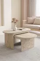 Table basse et table d'appoint ensemble de 2 en travertin