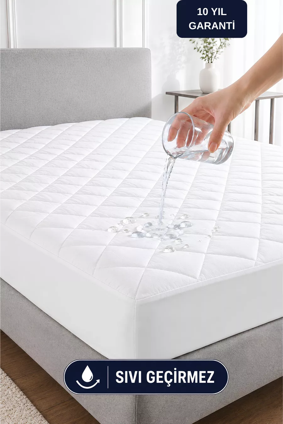 Adelya Classic Matelassé Protège-Matelas Imperméable avec Coins Élastiques pour Sommier Simple Double King Size