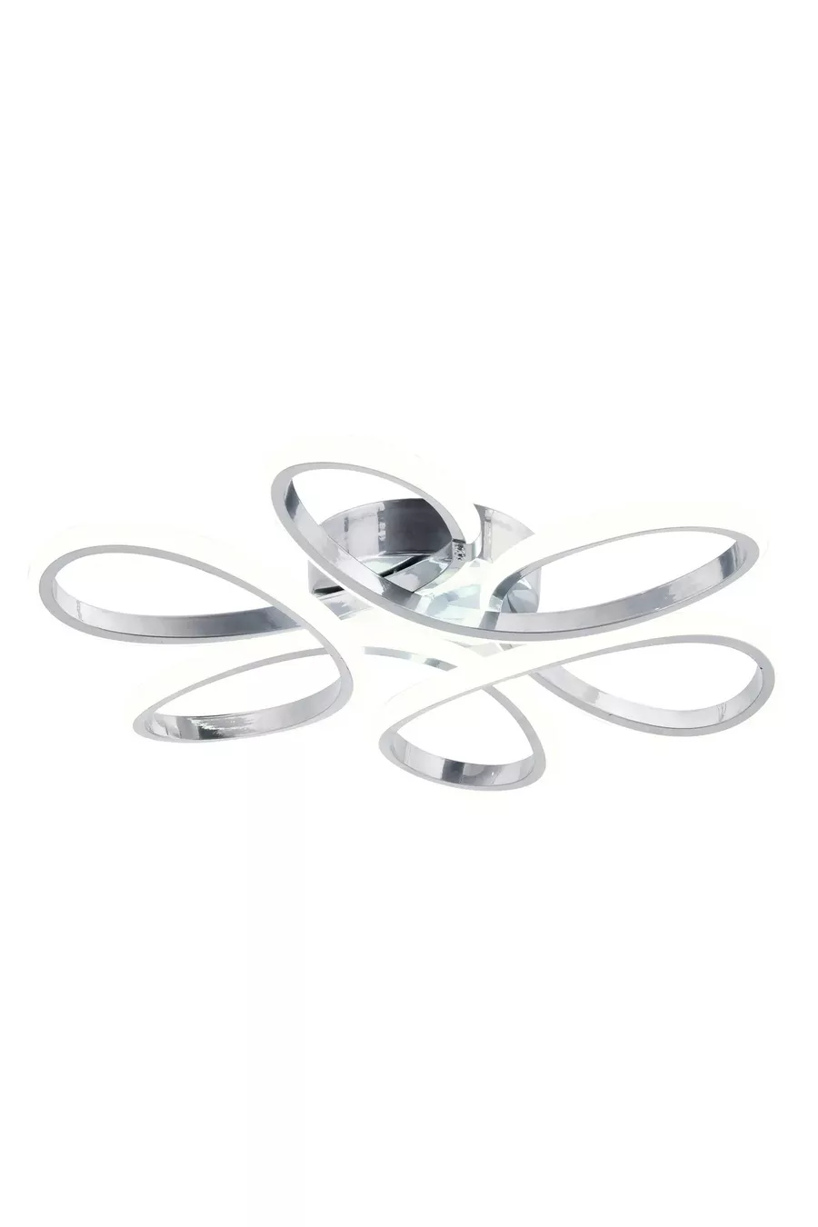 Plafonnier en chrome moderne Alis, lumière blanche pure au plafond, salon, cuisine, chambre à coucher, lustre LED