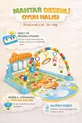 Tapis de jeu pour bébé avec motifs de champignons et piano – 0+ mois, tapis de développement lumineux et musical avec figures d'animaux