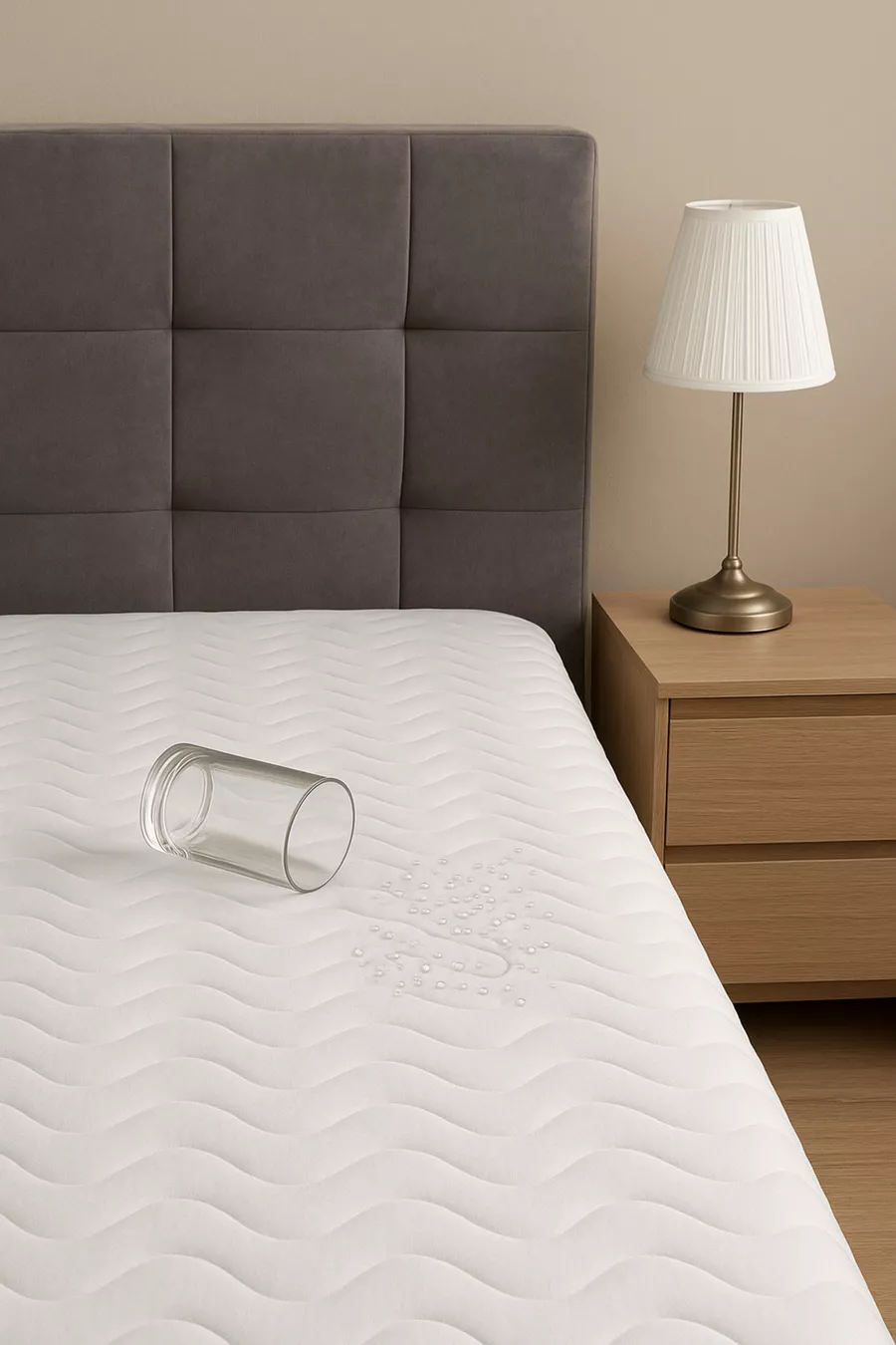Protège-matelas imperméable à l'eau avec bord complet, matelassé et ajusté, drap de lit pour bébé, simple, double et king