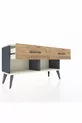 Commode Arges 2 Tiroirs Anthracite-Pierre de Lune/Pin