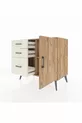 Commode Hyperion avec une étagère, 3 tiroirs et une porte, pin-pin / pierre de lune
