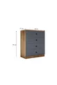 COMMODE ALMİNA, 4 TIROIRS, NOYER GRIS