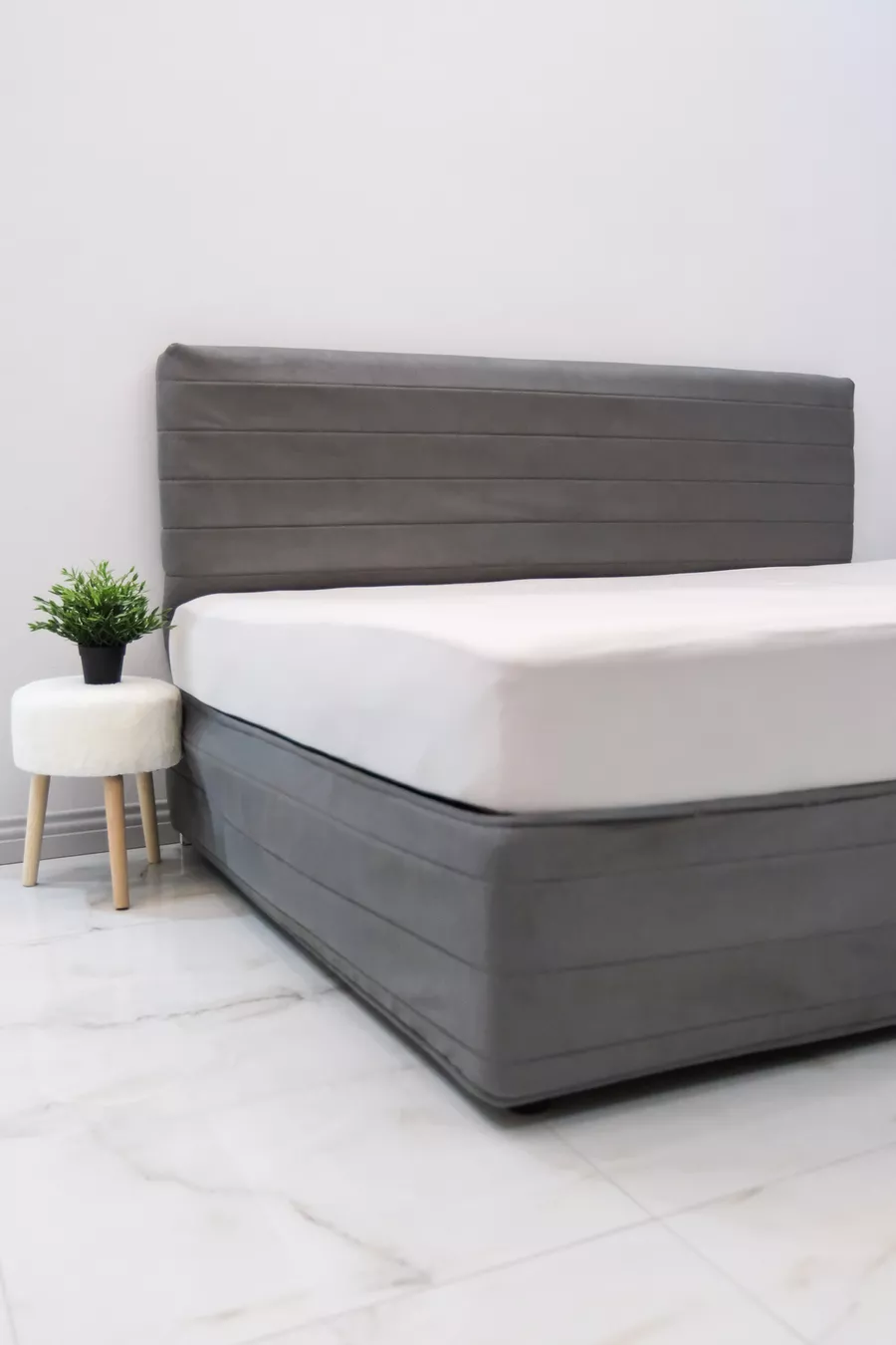 Housse de Tête de Lit pour Lit - Tissu Matelassé en Poil de Poney (Options de Taille)
