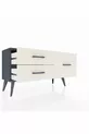 Commode Arges 3 étagères Anthracite-Anthracite/Gris pierre