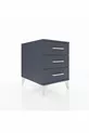 Table de chevet Kronos à 3 tiroirs Anthracite-Anthracite