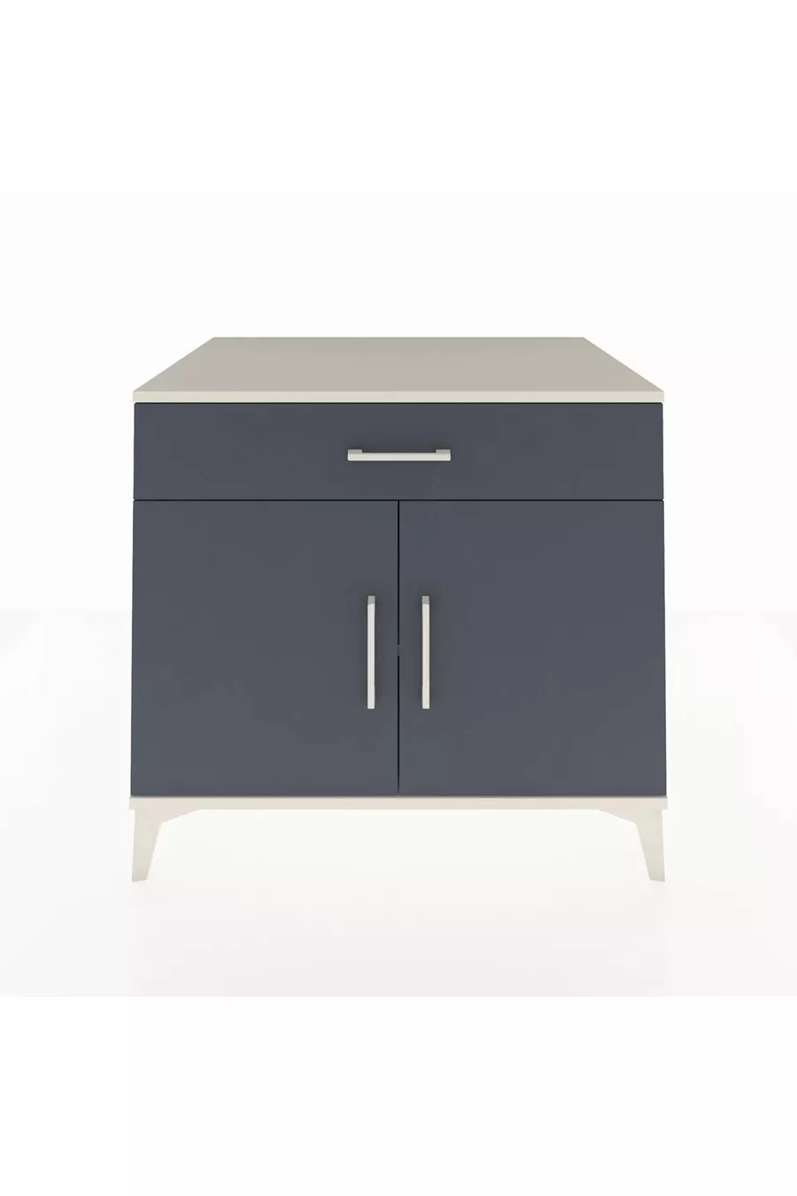 Kronos Commode avec une étagère, un tiroir et deux portes, Pierre de Lune-Anthracite