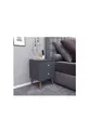 COMMODE MILAS, AVEC PIEDS EN BOIS, ANTHRACITE