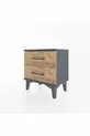 Chevet Arges 2 tiroirs Anthracite-Pin
