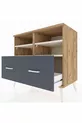 Commode Hyperion 4 étagères 2 tiroirs Pin-Aya/Anthracite