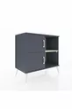 Commode Hyperion 2 étagères 2 portes Anthracite-Anthracite/Gris pierre