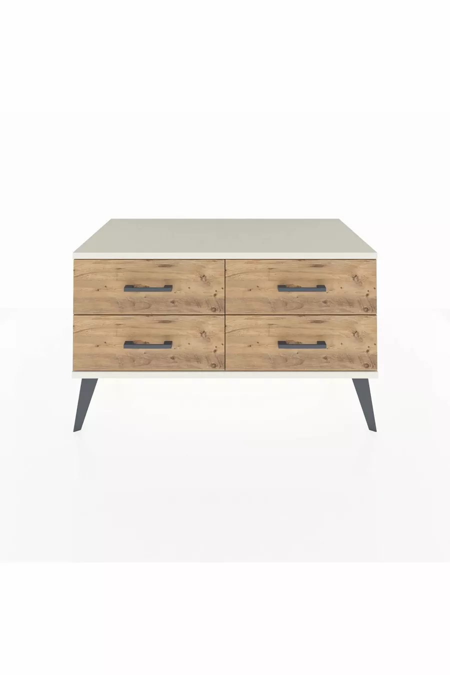 Commode Hyperion 4 étagères Anthracite-Pierre d'ardoise/Sapin