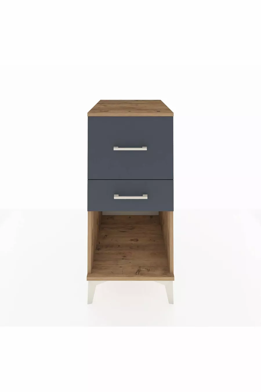 Chevet Kronos 2 tiroirs Pin-Anthracite
