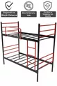 Lit superposé Koza Ranza compatible avec matelas, rouge, cadre métallique détachable