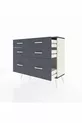 Commode Arges 6 tiroirs Pierre de lune-Anthracite