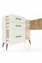 Commode Arges avec une seule étagère, 3 tiroirs et une porte, couleur Pierre de Lune/Pin