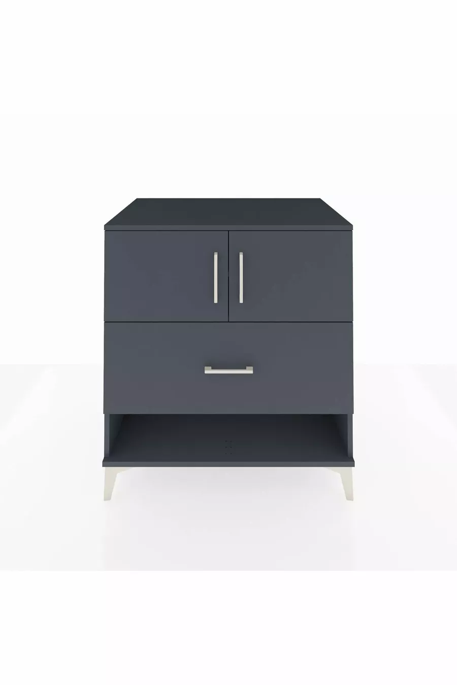 Commode Kronos avec 2 étagères, 1 tiroir et 2 portes, Anthracite-Anthracite