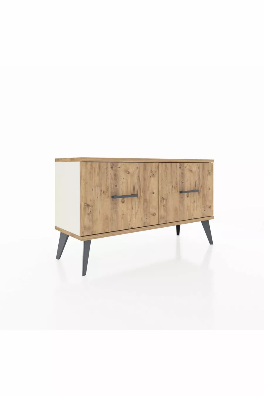 Commode Arges à 2 tiroirs Pierre de lune-Pin