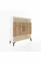 Commode Arges 3 étagères 2 portes Pierre de lune-Pin