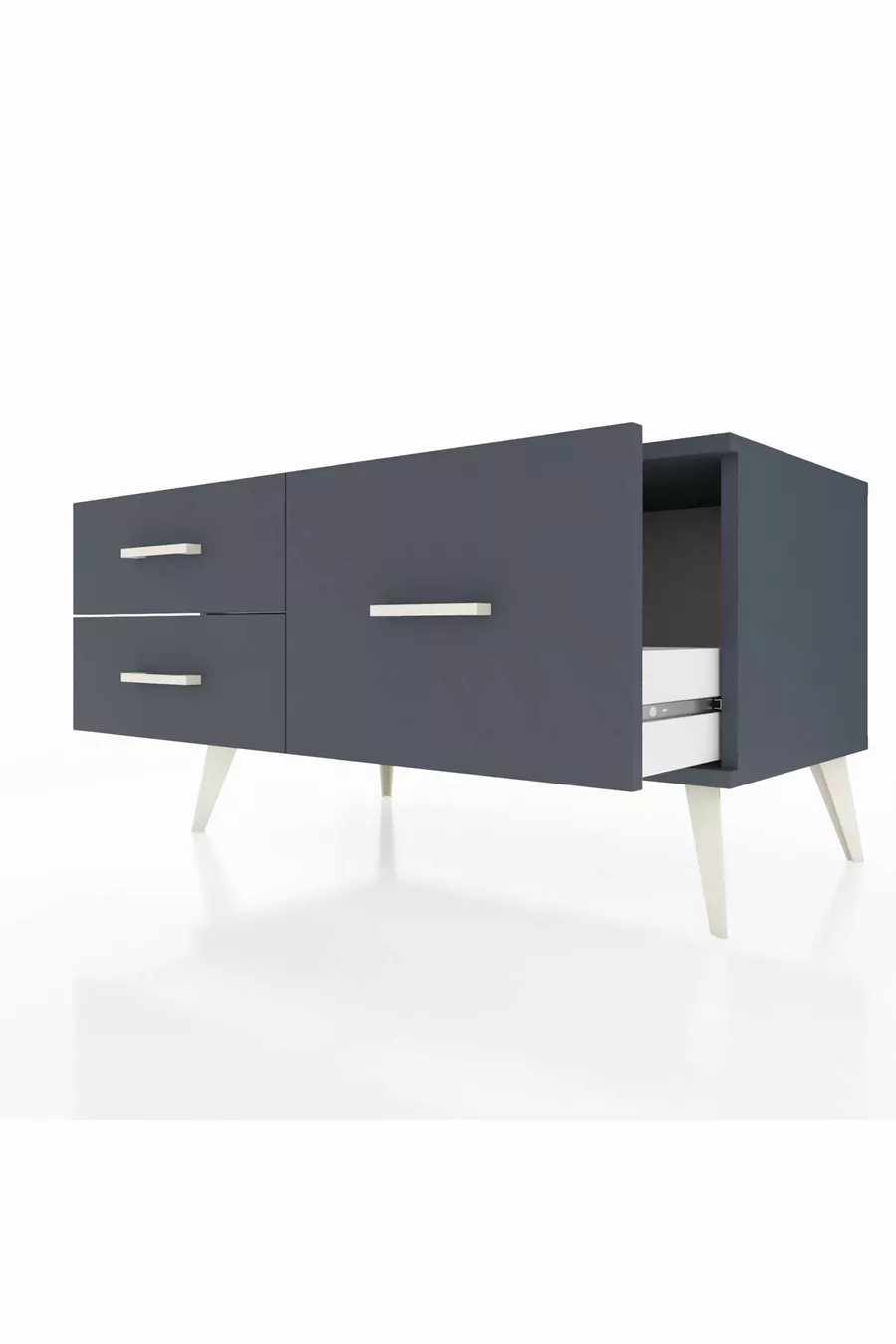 Commode Hyperion 3 étagères Anthracite-Anthracite