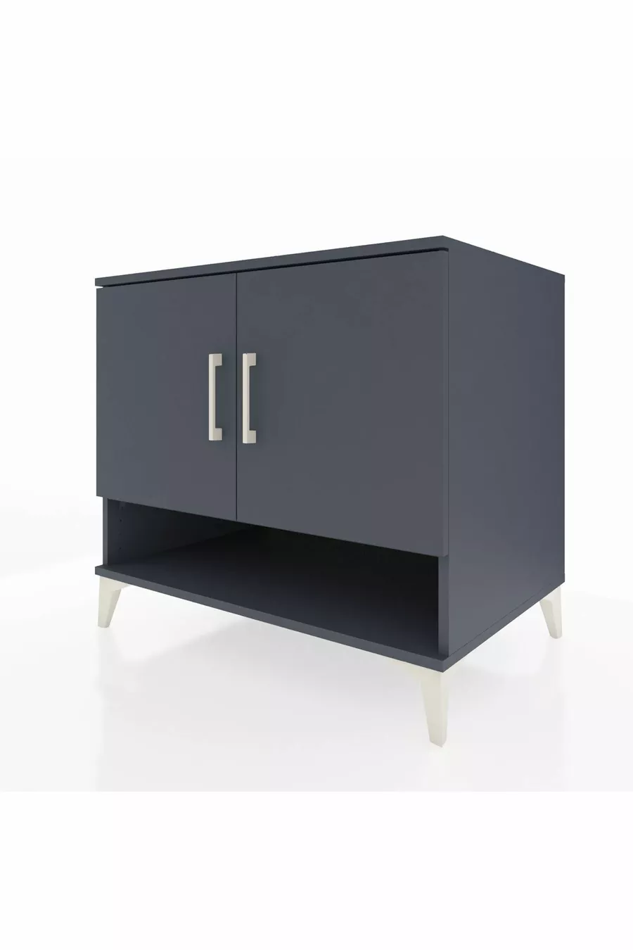 Commode Kronos 2 étagères 2 portes Anthracite-Anthracite