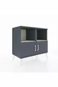 Commode Hyperion 2 étagères 2 portes Anthracite-Anthracite/Gris pierre