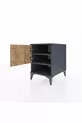 Table de chevet Kronos avec 2 étagères et 1 porte Anthracite-Épicéa