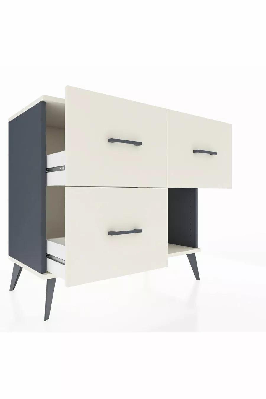 Commode Hyperion 3 tiroirs Anthracite-Silex