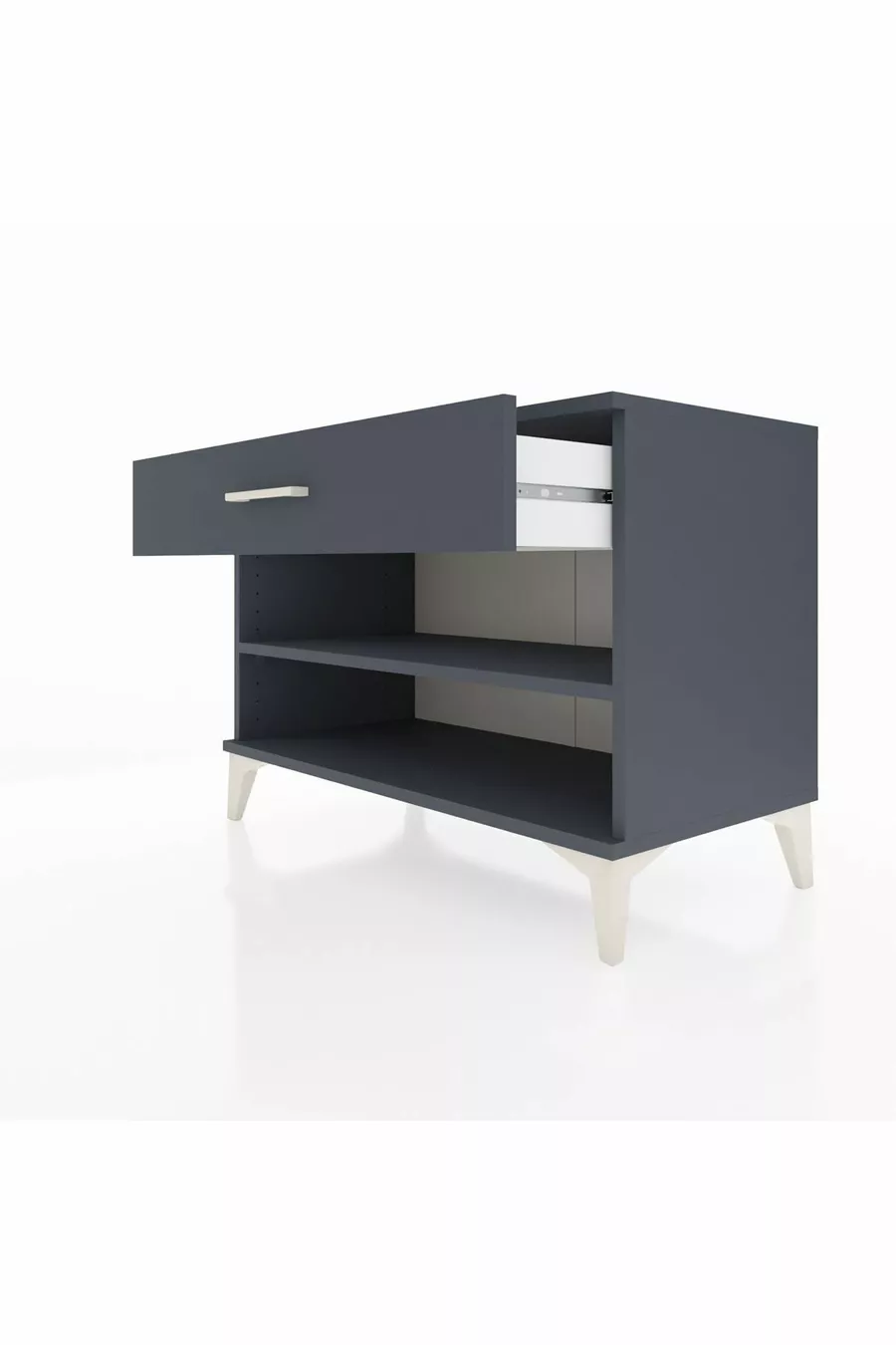 Commode Hyperion à une étagère et un tiroir, anthracite-anthracite