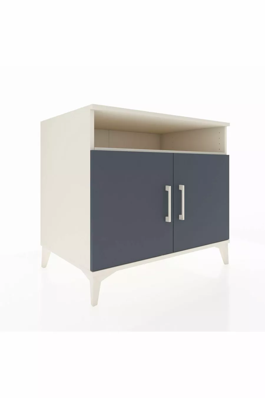 Commode Kronos 2 étagères 2 portes Pierre de Lune-Anthracite