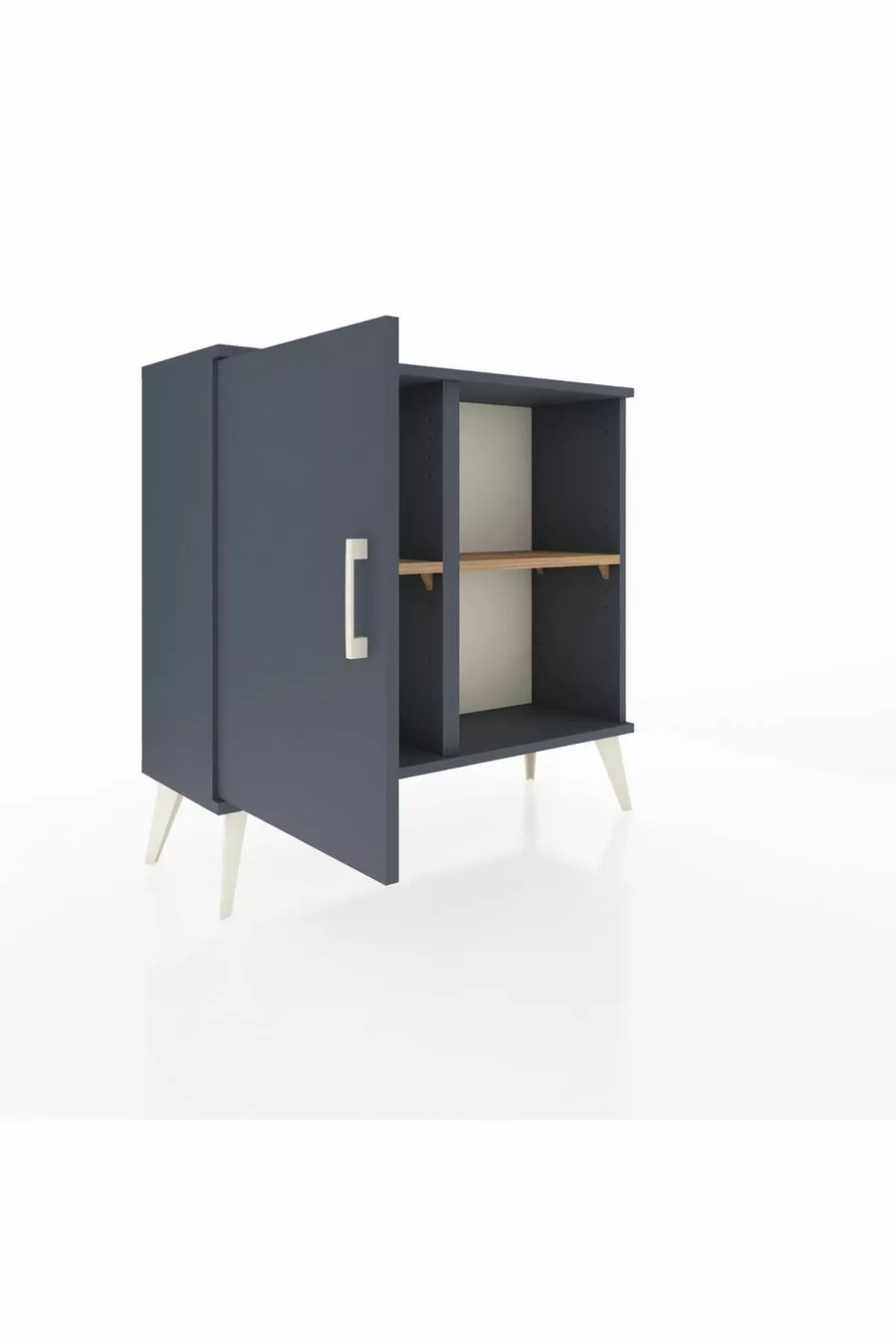 Commode Arges avec 2 étagères et 1 porte Anthracite-Anthracite/Sapin