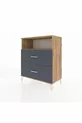 Commode Hyperion à une étagère et 2 tiroirs Pin-Anthracite