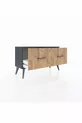 Commode Arges 2 Tiroirs Anthracite-Anthracite/Sapin