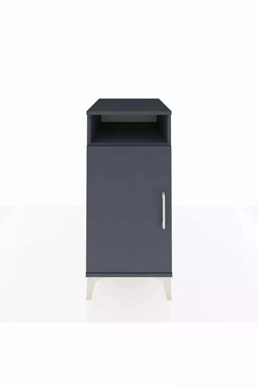 Table de chevet Kronos à 3 étagères avec 1 porte Anthracite-Anthracite