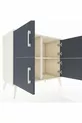 Commode Hyperion 2 étagères 4 portes Pierre de lune-Anthracite/Pierre de lune