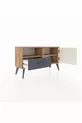 Commode Arges avec 2 étagères, 1 tiroir et 1 porte, en pin-pierre d'âme / anthracite