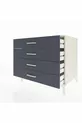 Commode Kronos 4 tiroirs Pierre de lune-Anthracite