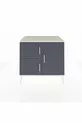 Commode Kronos 2 étagères 3 portes Pierre de lune-Anthracite