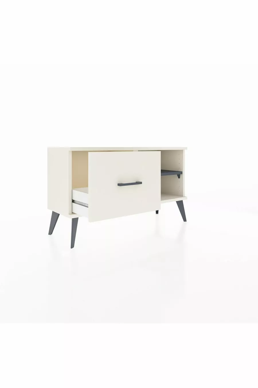 Commode Arges à une étagère et un tiroir, Ambre-Anthracite / Ambre