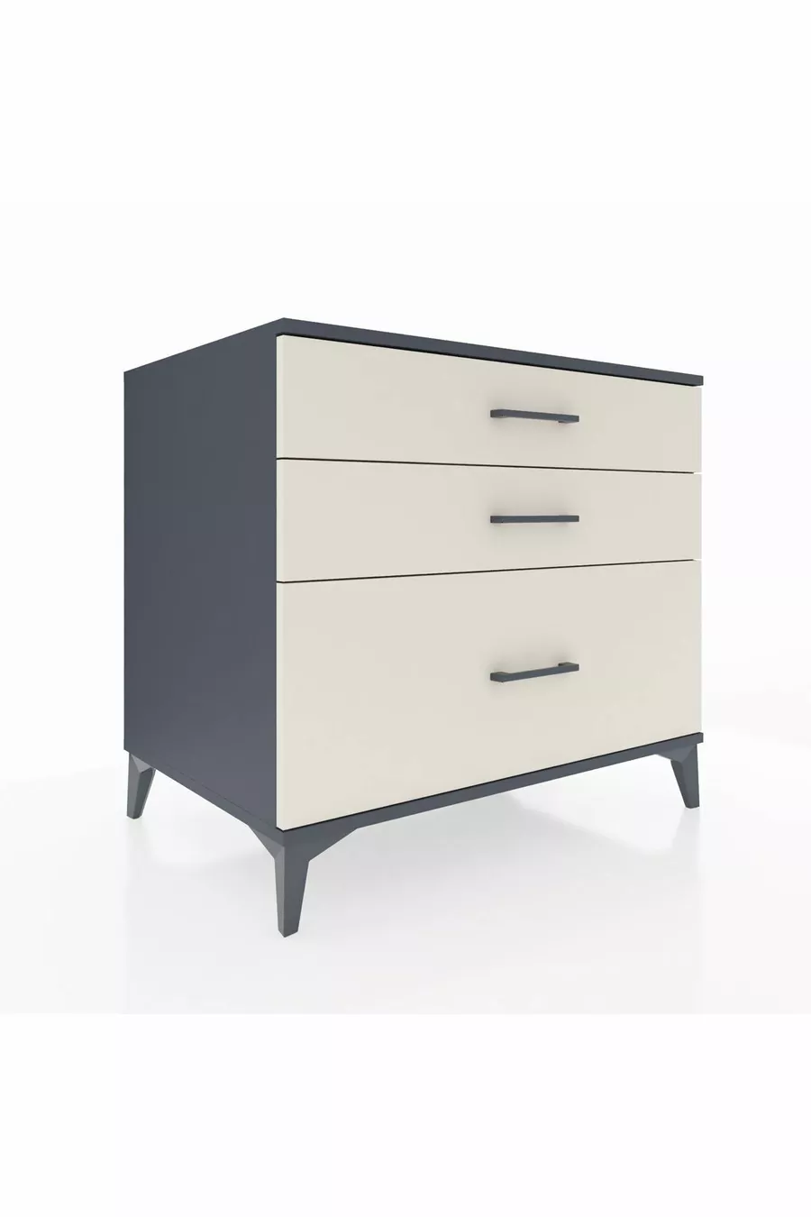Commode Kronos 3 tiroirs Anthracite-Pierre de lune