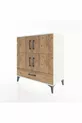 Commode Hyperion 4 étagères 1 tiroir 4 portes Pierre de lune-Épicéa