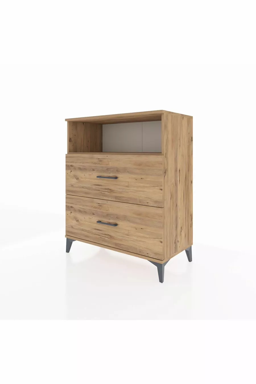 Commode Hyperion à un seul étagère et 2 tiroirs en pin-pin