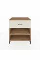 Commode Kronos à une étagère et un tiroir, pin-pierre d'onyx